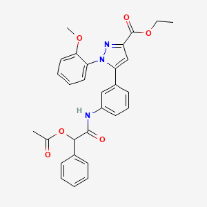 molecular formula C29H27N3O6 B1649485 ethyl 5-(3-{[2-(acetyloxy)-2-phenylacetyl]amino}phenyl)-1-(2-methoxyphenyl)-1H-pyrazole-3-carboxylate CAS No. 1007518-01-5