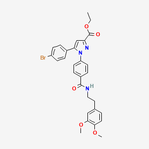 molecular formula C29H28BrN3O5 B1649487 ethyl 5-(4-bromophenyl)-1-(4-{[(3,4-dimethoxyphenethyl)amino]carbonyl}phenyl)-1H-pyrazole-3-carboxylate CAS No. 1007518-75-3