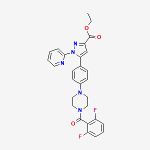 ethyl 5-{4-[4-(2,6-difluorobenzoyl)piperazino]phenyl}-1-(2-pyridyl)-1H-pyrazole-3-carboxylate