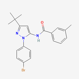 molecular formula C21H22BrN3O B1649493 N~1~-[1-(4-bromophenyl)-3-(tert-butyl)-1H-pyrazol-5-yl]-3-methylbenzamide CAS No. 1007541-82-3