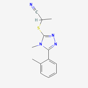 2-{[4-methyl-5-(2-methylphenyl)-4H-1,2,4-triazol-3-yl]sulfanyl}propanenitrile