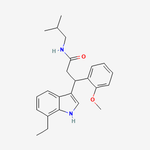3-(7-ethyl-1H-indol-3-yl)-N~1~-isobutyl-3-(2-methoxyphenyl)propanamide
