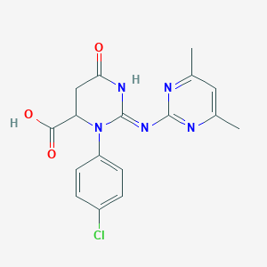 molecular formula C17H16ClN5O3 B1649504 3-(4-Chlorophenyl)-2-[(4,6-dimethylpyrimidin-2-yl)amino]-6-oxo-3,4,5,6-tetrahydropyrimidine-4-carboxylic acid CAS No. 1008859-22-0