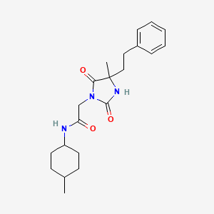 N-(4-methylcyclohexyl)-2-[4-methyl-2,5-dioxo-4-(2-phenylethyl)imidazolidin-1-yl]acetamide
