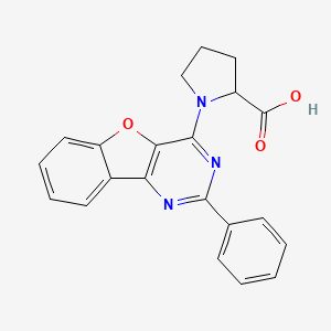 1-(2-Phenylbenzofuro[3,2-d]pyrimidin-4-yl)pyrrolidine-2-carboxylic acid