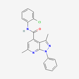 molecular formula C21H17ClN4O B1649522 N-(2-chlorophenyl)-3,6-dimethyl-1-phenylpyrazolo[3,4-b]pyridine-4-carboxamide CAS No. 1011399-78-2