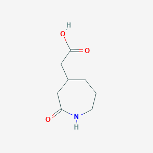 molecular formula C8H13NO3 B1649527 (2-Oxoazepan-4-yl)acetic acid CAS No. 10139-43-2