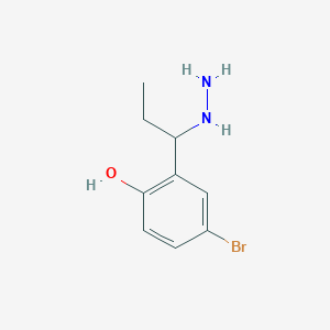 molecular formula C9H13BrN2O B1649543 4-Bromo-2-(1-hydrazinylpropyl)phenol CAS No. 1016750-96-1