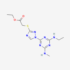 ethyl ({1-[4-(ethylamino)-6-(methylamino)-1,3,5-triazin-2-yl]-1H-1,2,4-triazol-3-yl}thio)acetate