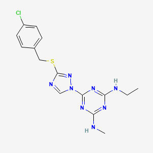 6-{3-[(4-chlorobenzyl)thio]-1H-1,2,4-triazol-1-yl}-N-ethyl-N'-methyl-1,3,5-triazine-2,4-diamine