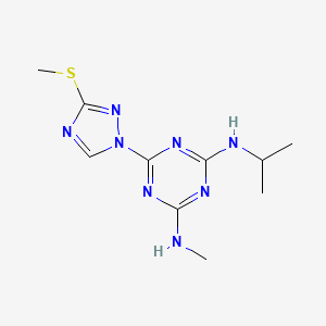 molecular formula C10H16N8S B1649555 N-isopropyl-N'-methyl-6-[3-(methylthio)-1H-1,2,4-triazol-1-yl]-1,3,5-triazine-2,4-diamine CAS No. 1018047-16-9