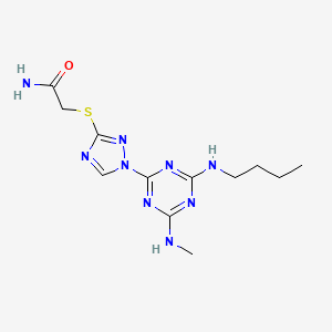 molecular formula C12H19N9OS B1649558 2-({1-[4-(butylamino)-6-(methylamino)-1,3,5-triazin-2-yl]-1H-1,2,4-triazol-3-yl}thio)acetamide CAS No. 1018047-52-3
