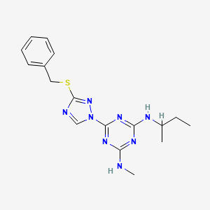 molecular formula C17H22N8S B1649559 6-[3-(benzylthio)-1H-1,2,4-triazol-1-yl]-N-(sec-butyl)-N'-methyl-1,3,5-triazine-2,4-diamine CAS No. 1018047-76-1