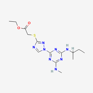 molecular formula C14H22N8O2S B1649560 ethyl ({1-[4-(sec-butylamino)-6-(methylamino)-1,3,5-triazin-2-yl]-1H-1,2,4-triazol-3-yl}thio)acetate CAS No. 1018047-83-0