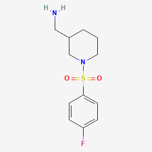 [1-(4-Fluorophenyl)sulfonylpiperidin-3-yl]methanamine