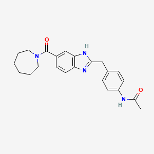 N-(4-{[5-(azepan-1-ylcarbonyl)-1H-benzimidazol-2-yl]methyl}phenyl)acetamide