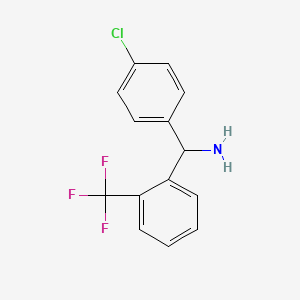 molecular formula C14H11ClF3N B1649579 (4-Chlorophenyl)-[2-(trifluoromethyl)phenyl]methanamine CAS No. 1019355-73-7