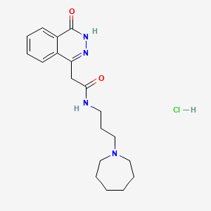 molecular formula C19H27ClN4O2 B1649582 1-Phthalazineacetamide, 3,4-dihydro-N-(3-(1H-hexahydroazepin-1-yl)propyl)-4-oxo-, hydrochloride CAS No. 101976-09-4