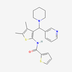 molecular formula C22H25N3OS2 B1649587 N-{4,5-dimethyl-3-[piperidin-1-yl(pyridin-3-yl)methyl]-2-thienyl}thiophene-2-carboxamide CAS No. 1020718-64-2