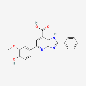molecular formula C20H15N3O4 B1649593 5-(4-hydroxy-3-methoxyphenyl)-2-phenyl-3H-imidazo[4,5-b]pyridine-7-carboxylic acid CAS No. 1021083-29-3