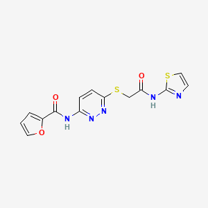 molecular formula C14H11N5O3S2 B1649595 N-(6-((2-oxo-2-(thiazol-2-ylamino)ethyl)thio)pyridazin-3-yl)furan-2-carboxamide CAS No. 1021107-03-8