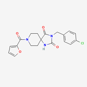 molecular formula C19H18ClN3O4 B1649598 3-(4-Chlorobenzyl)-8-(furan-2-carbonyl)-1,3,8-triazaspiro[4.5]decane-2,4-dione CAS No. 1021126-96-4