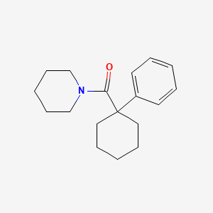 molecular formula C18H25NO B1649604 Piperidine, 1-((1-phenylcyclohexyl)carbonyl)- CAS No. 102207-06-7