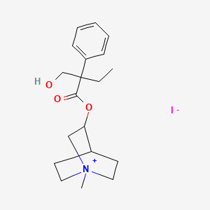 molecular formula C19H28INO3 B1649608 3-Hydroxy-1-methyl-quinuclidinium iodide 2-hydroxymethyl-2-phenyl butyrate (ester) CAS No. 102338-74-9