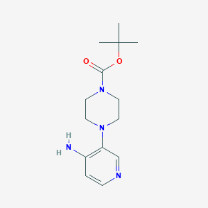molecular formula C14H22N4O2 B1649609 1-哌嗪羧酸，4-(4-氨基-3-吡啶基)-，1,1-二甲基乙酯 CAS No. 1023594-50-4