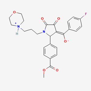 (E)-(4-fluorophenyl){2-[4-(methoxycarbonyl)phenyl]-1-[3-(morpholin-4-ium-4-yl)propyl]-4,5-dioxopyrrolidin-3-ylidene}methanolate
