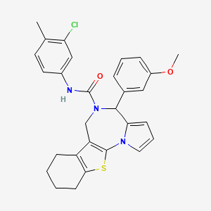 molecular formula C29H28ClN3O2S B1649646 N-(3-chloro-4-methylphenyl)-4-(3-methoxyphenyl)-7,8,9,10-tetrahydro-4H-[1]benzothieno[3,2-f]pyrrolo[1,2-a][1,4]diazepine-5(6H)-carboxamide CAS No. 1029720-58-8