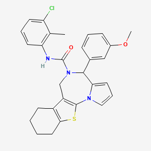 molecular formula C29H28ClN3O2S B1649647 N-(3-chloro-2-methylphenyl)-4-(3-methoxyphenyl)-7,8,9,10-tetrahydro-4H-[1]benzothieno[3,2-f]pyrrolo[1,2-a][1,4]diazepine-5(6H)-carboxamide CAS No. 1029720-64-6