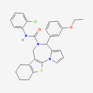 molecular formula C29H28ClN3O2S B1649649 N-(2-chlorophenyl)-4-(3-ethoxyphenyl)-7,8,9,10-tetrahydro-4H-[1]benzothieno[3,2-f]pyrrolo[1,2-a][1,4]diazepine-5(6H)-carboxamide CAS No. 1029720-68-0