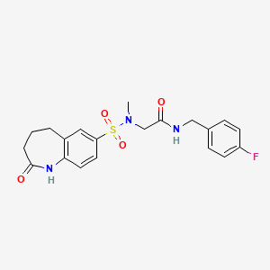 molecular formula C20H22FN3O4S B1649656 N~1~-(4-fluorobenzyl)-N~2~-methyl-N~2~-[(2-oxo-2,3,4,5-tetrahydro-1H-1-benzazepin-7-yl)sulfonyl]glycinamide CAS No. 1029767-50-7