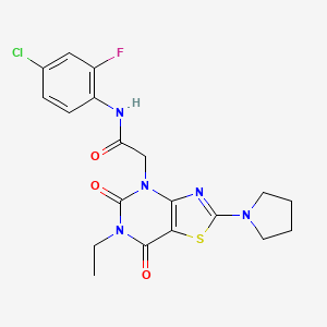 molecular formula C19H19ClFN5O3S B1649657 2-(4-Methoxyphenyl)-6-[(3-methylphenyl)sulfonyl]-5,6,7,8-tetrahydropyrido[4,3-d]pyrimidine CAS No. 1029784-43-7