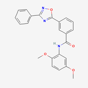 molecular formula C23H19N3O4 B1649658 N-(2,5-dimethoxyphenyl)-3-(3-phenyl-1,2,4-oxadiazol-5-yl)benzamide CAS No. 1029792-35-5