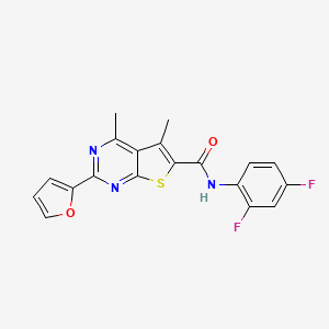 molecular formula C19H13F2N3O2S B1649670 N-(2,4-difluorophenyl)-2-(furan-2-yl)-4,5-dimethylthieno[2,3-d]pyrimidine-6-carboxamide CAS No. 1030739-39-9