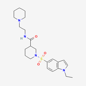 1-[(1-ethyl-1H-indol-5-yl)sulfonyl]-N-(2-piperidin-1-ylethyl)piperidine-3-carboxamide