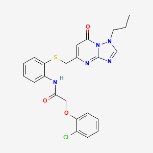 molecular formula C23H22ClN5O3S B1649681 2-(2-chlorophenoxy)-N-(2-{[(7-oxo-1-propyl-1,7-dihydro[1,2,4]triazolo[1,5-a]pyrimidin-5-yl)methyl]thio}phenyl)acetamide CAS No. 1031667-64-7