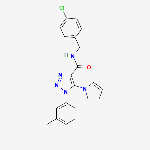 molecular formula C22H20ClN5O B1649686 N-(4-chlorobenzyl)-1-(3,4-dimethylphenyl)-5-(1H-pyrrol-1-yl)-1H-1,2,3-triazole-4-carboxamide CAS No. 1031970-00-9