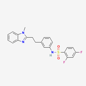 molecular formula C22H19F2N3O2S B1649690 2,4-difluoro-N-[3-[2-(1-methylbenzimidazol-2-yl)ethyl]phenyl]benzenesulfonamide CAS No. 1031989-24-8