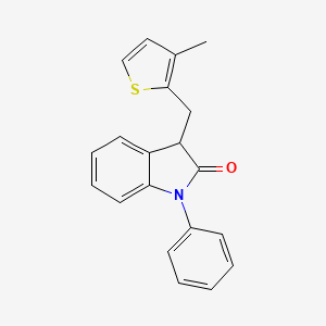 molecular formula C20H17NOS B1649696 3-[(3-methylthiophen-2-yl)methyl]-1-phenyl-1,3-dihydro-2H-indol-2-one CAS No. 1033202-07-1