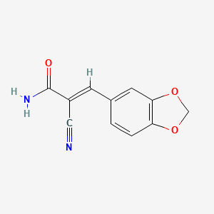 (E)-3-(1,3-benzodioxol-5-yl)-2-cyanoprop-2-enamide