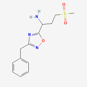 molecular formula C13H17N3O3S B1649713 1-(3-Benzyl-1,2,4-oxadiazol-5-yl)-3-(methylsulfonyl)propan-1-amine CAS No. 1036533-16-0