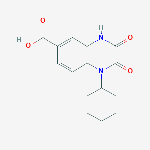 molecular formula C15H16N2O4 B1649722 1-Cyclohexyl-2,3-dioxo-1,2,3,4-tetrahydroquinoxaline-6-carboxylic acid CAS No. 1038385-71-5
