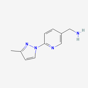 molecular formula C10H12N4 B1649723 [6-(3-Methylpyrazol-1-yl)pyridin-3-yl]methanamine CAS No. 1038389-40-0