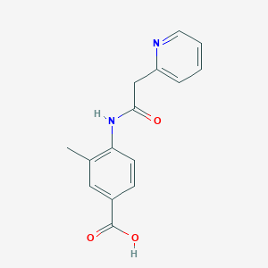 molecular formula C15H14N2O3 B1649725 3-Methyl-4-[2-(pyridin-2-yl)acetamido]benzoic acid CAS No. 1038708-66-5