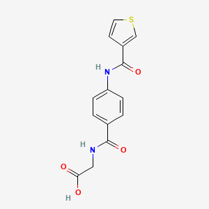 molecular formula C14H12N2O4S B1649735 2-{[4-(Thiophene-3-amido)phenyl]formamido}acetic acid CAS No. 1041532-52-8