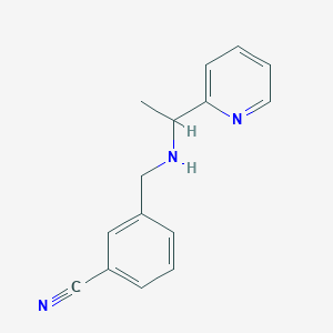 molecular formula C15H15N3 B1649736 3-[(1-Pyridin-2-ylethylamino)methyl]benzonitrile CAS No. 1042580-34-6