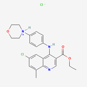 molecular formula C23H25Cl2N3O3 B1649740 Ethyl 6-chloro-8-methyl-4-(4-morpholin-4-ium-4-ylanilino)quinoline-3-carboxylate;chloride CAS No. 1043471-45-9